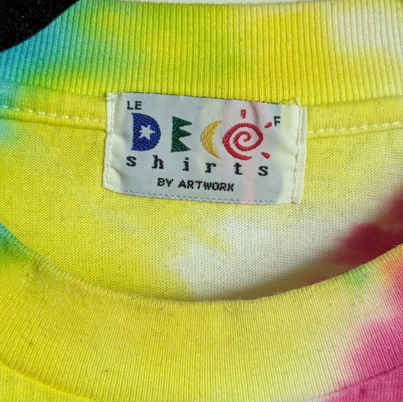 Philippines Souvenir Tie-dyed Rainbow T-shirt Palm Tree Pink Blue Yellow White - Picture 6 of 12